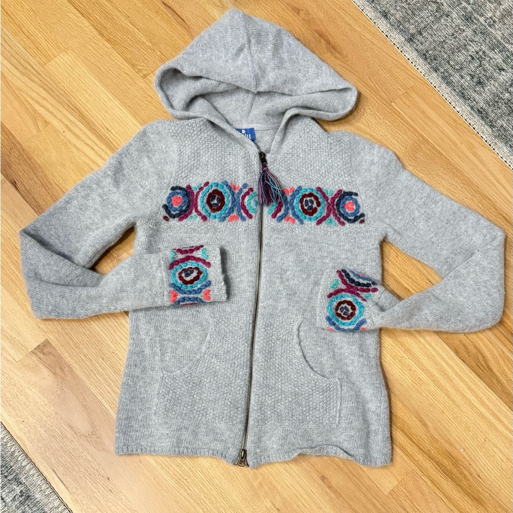 LILU Lambswool + Angora Women Zip Up Cardigan Jacket Size L